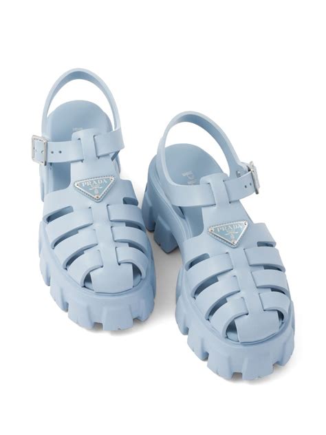 prada monolith sandals blue|chunky Prada monolith boots.